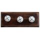 White Turquoise Dot Wooden Hooks